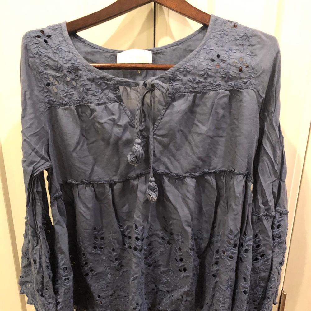 Love Sam Peasant top slat blue size M